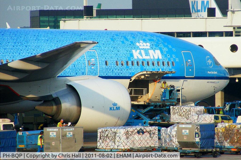 PH-BQP, 2007 Boeing 777-206/ER C/N 32721, decorated with 4,000 stickers in the form of a Delft-Blue tile, all of which were individually created for the KLM 