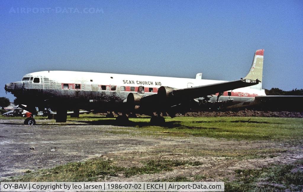 OY-BAV, 1957 Douglas DC-6B C/N 45199, Firepractising CPH.2.7.86