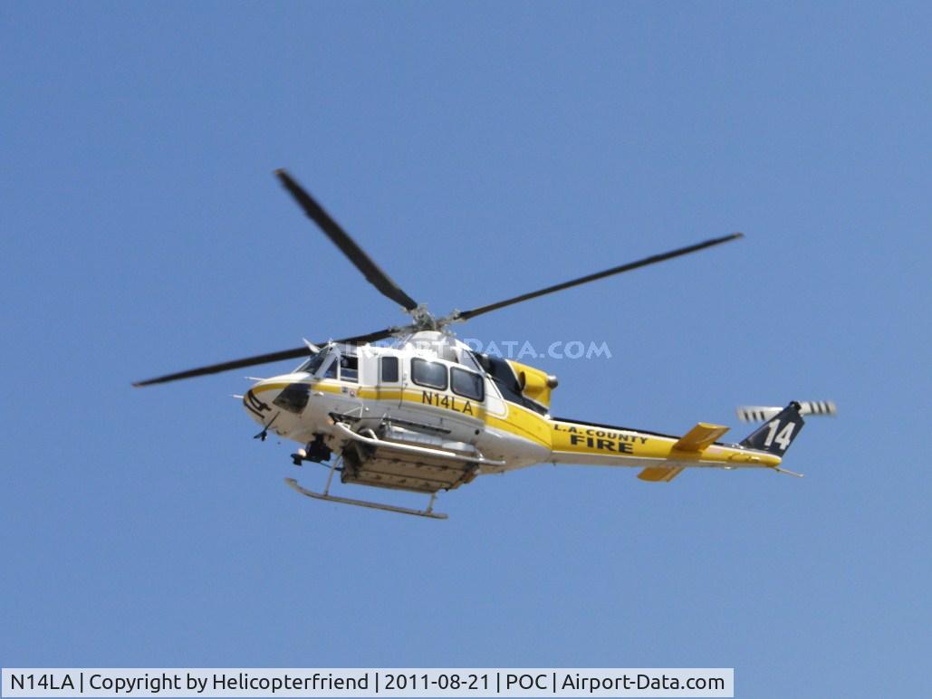N14LA, 2005 Bell 412EP C/N 36393, LA County Fire Copter 14 arriving in between landings on runways 26R & 26L