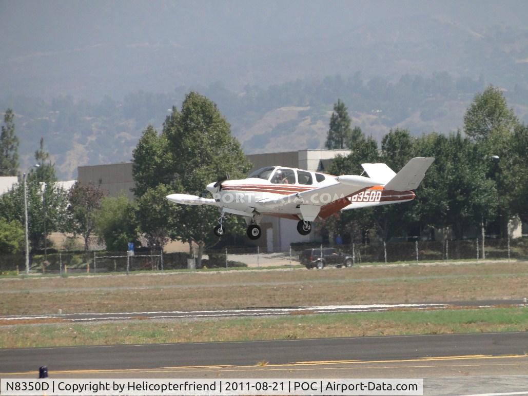 N8350D, 1958 Beech J35 Bonanza C/N D-5444, Landing on runway 26L