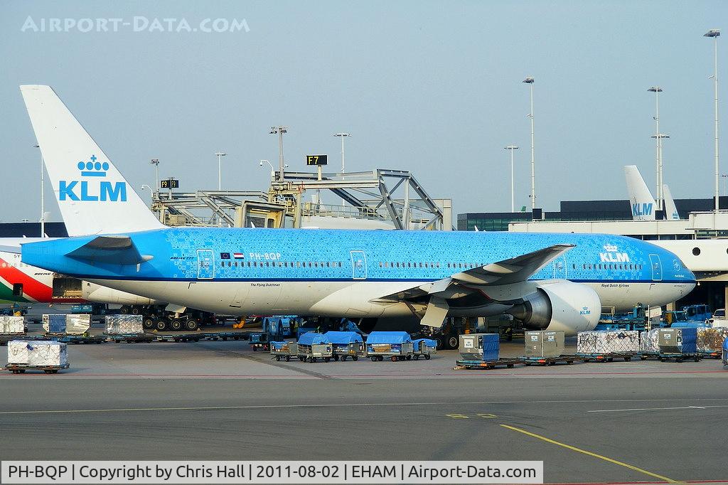 PH-BQP, 2007 Boeing 777-206/ER C/N 32721, decorated with 4,000 stickers in the form of a Delft-Blue tile, all of which were individually created for the KLM 