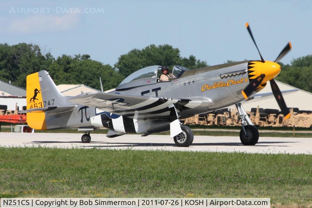 N251CS, North American F-51D Mustang C/N 44-74977N, Departing Airventure 2011.