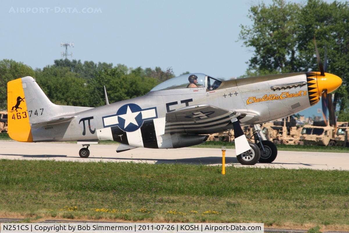 N251CS, North American F-51D Mustang C/N 44-74977N, Departing Airventure 2011.