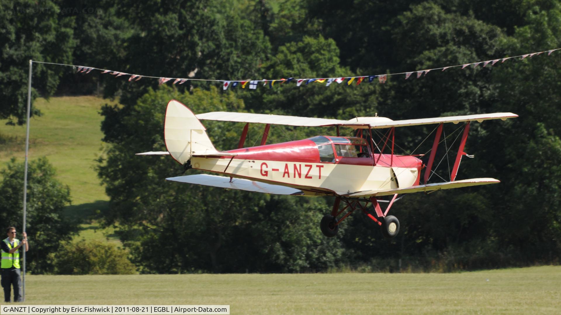 G-ANZT, 1957 Thruxton Jackaroo C/N 84176, 45. Limbo flying at The de Havilland Moth Club International Moth Rally, celebrating the 80th anniversary of the DH82 Tiger Moth. Held at Belvoir Castle. A most enjoyable day.