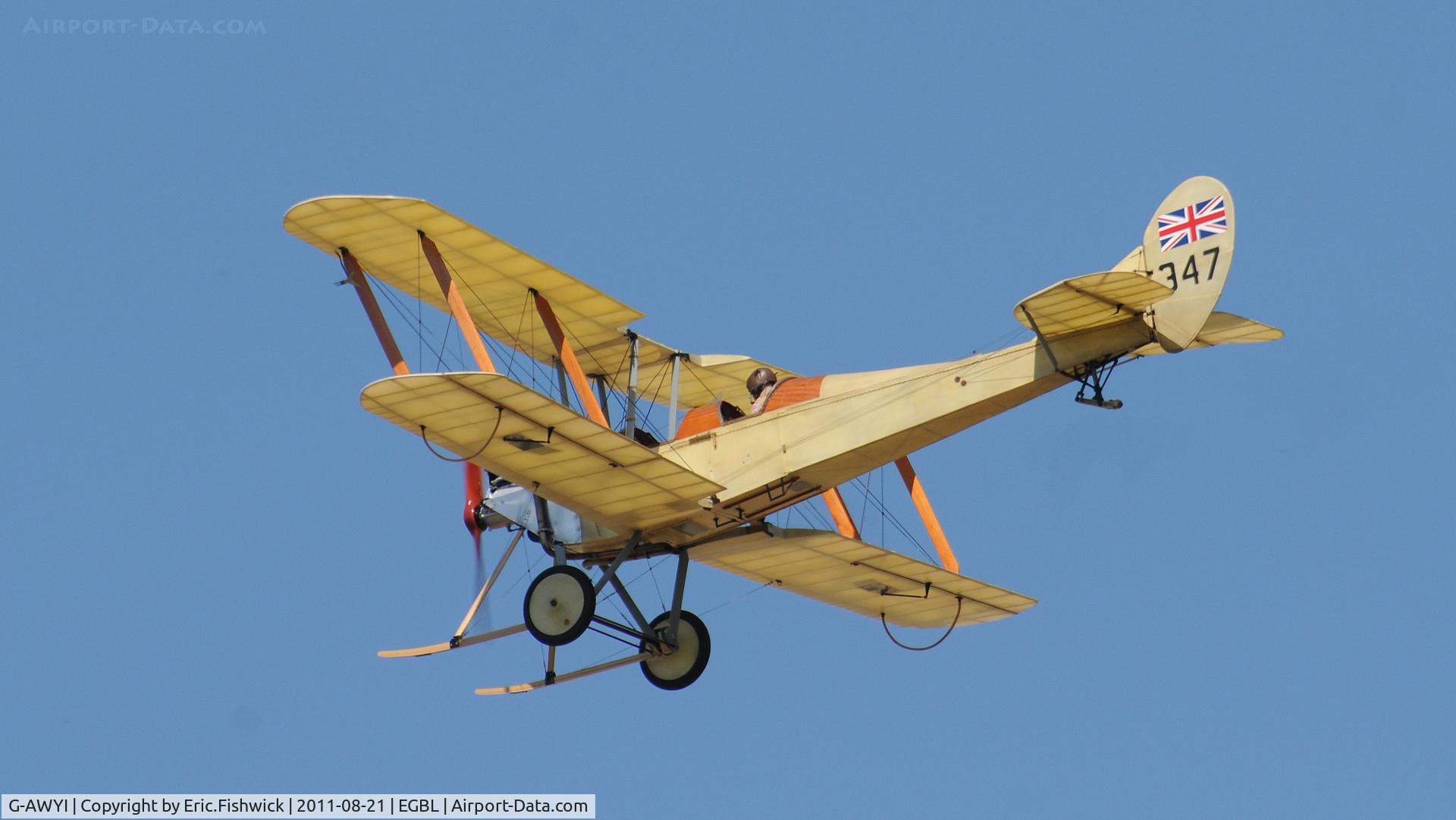 G-AWYI, 1969 Royal Aircraft Factory BE-2c Replica C/N 001, 41. The de Havilland Moth Club International Moth Rally, celebrating the 80th anniversary of the DH82 Tiger Moth. Held at Belvoir Castle. A most enjoyable day.