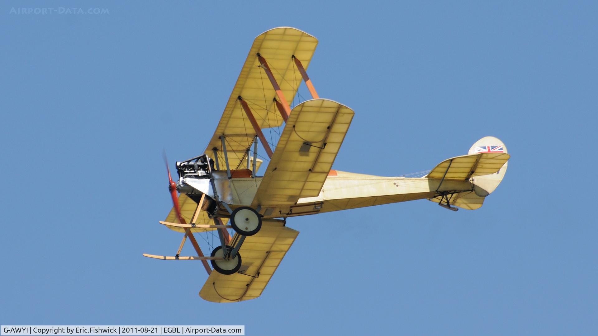 G-AWYI, 1969 Royal Aircraft Factory BE-2c Replica C/N 001, 4. The de Havilland Moth Club International Moth Rally, celebrating the 80th anniversary of the DH82 Tiger Moth. Held at Belvoir Castle. A most enjoyable day.