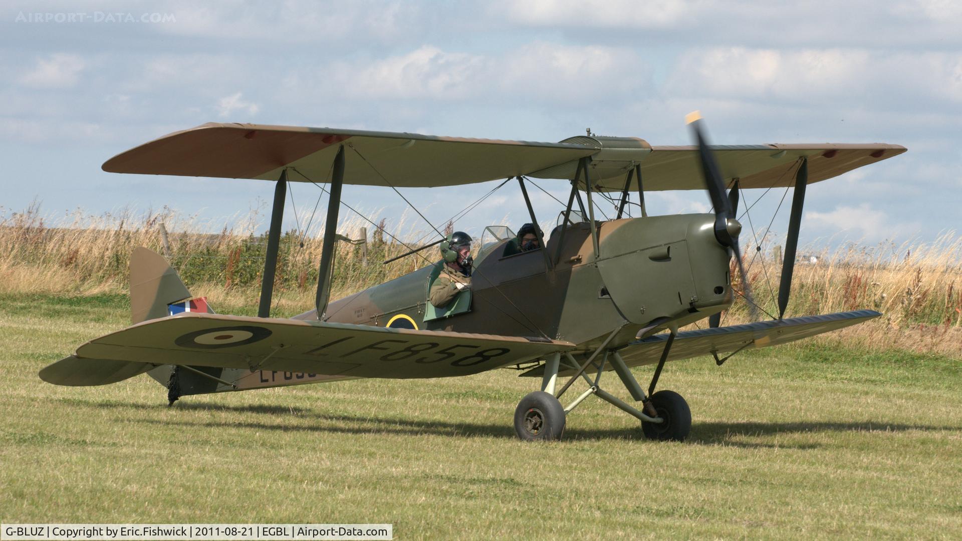 G-BLUZ, 1944 De Havilland DH.82B Queen Bee C/N 1435, 2. LF858 at The de Havilland Moth Club International Moth Rally, celebrating the 80th anniversary of the DH82 Tiger Moth. Held at Belvoir Castle. A most enjoyable day.