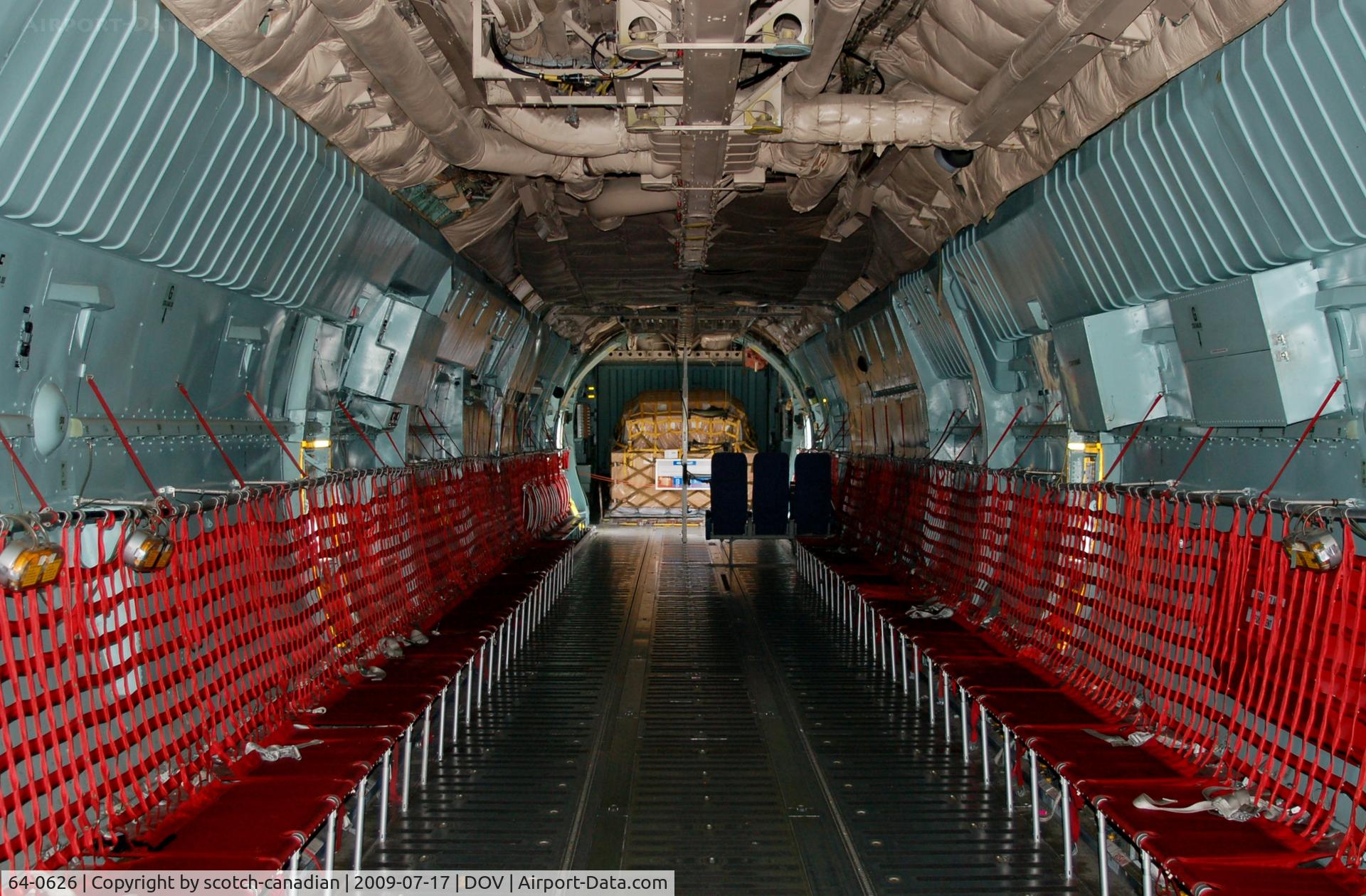 64-0626, 1964 Lockheed C-141B Starlifter C/N 300-6039, Interior of 1964 Lockheed C-141B Starlifter Cargo Bay at the Air Mobility Command Museum, Dover AFB, Dover, DE