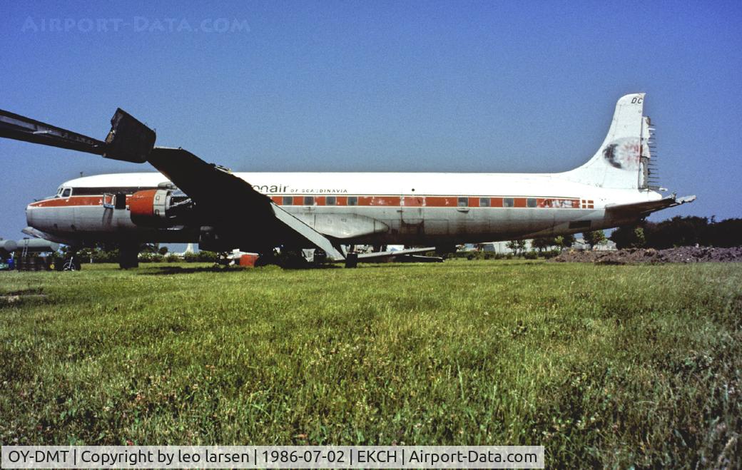 OY-DMT, 1953 Douglas DC-7 C/N 44136, Fire Dump Copenhagen Kastrup 2.7.86