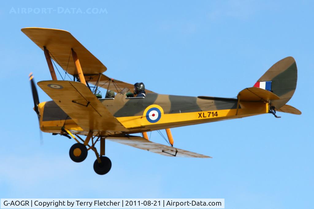 G-AOGR, 1942 De Havilland DH-82A Tiger Moth II C/N 84566, Participant at the 80th Anniversary De Havilland Moth Club International Rally at Belvoir Castle , United Kingdom