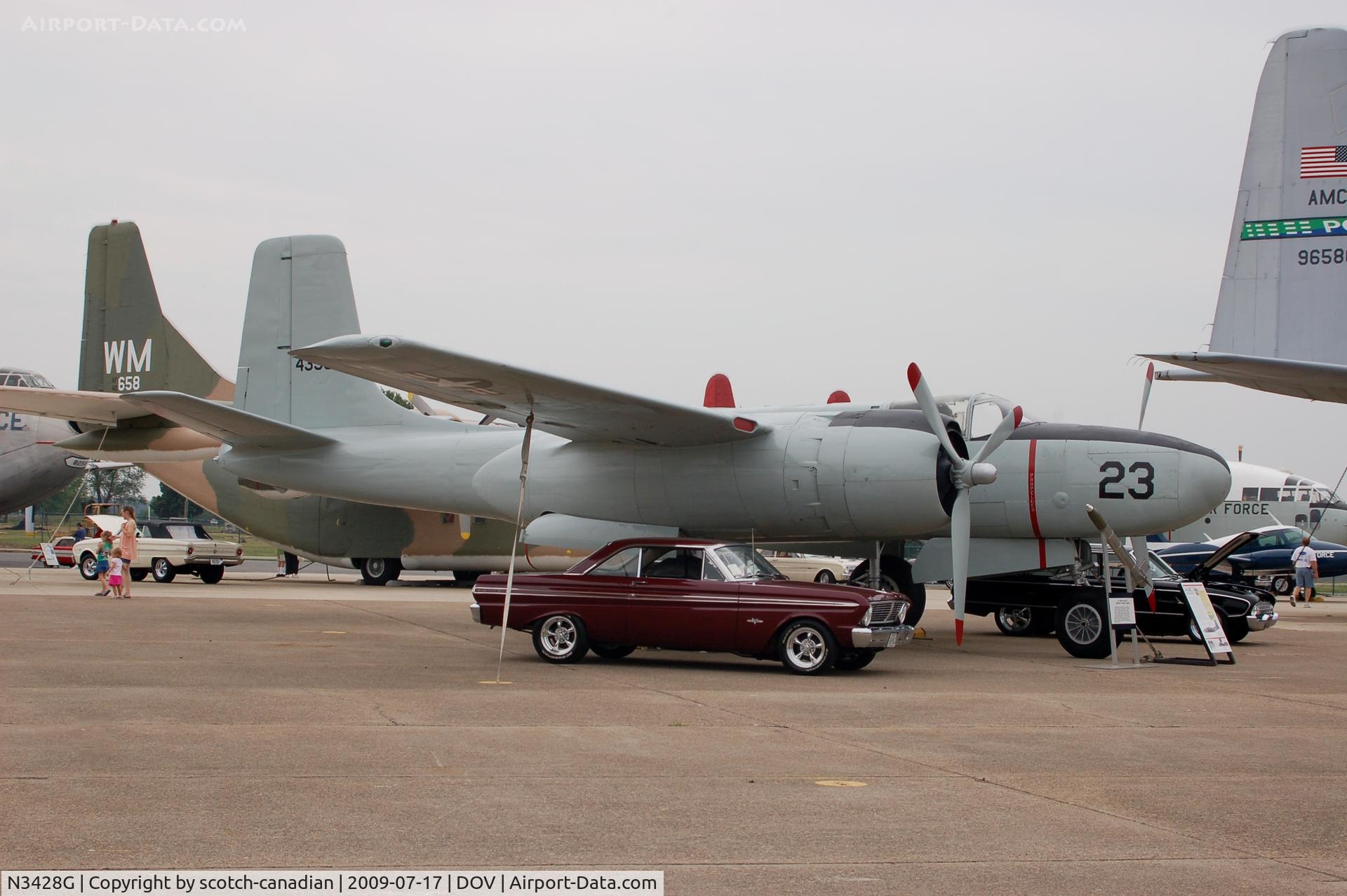 N3428G, 1944 Douglas A-26C C/N 28802, 1944 Douglas A-26C Invader and Ford Falcons at the Air Mobility Command Museum, Dover AFB, DE