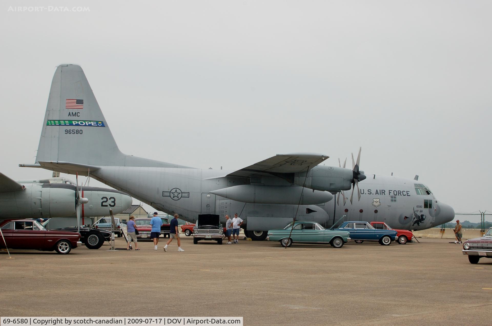 69-6580, 1969 Lockheed C-130E Hercules C/N 382-4356, Lockheed C-130E Hercules and Ford Falcons at the Air Mobility Command Museum, Dover AFB, DE