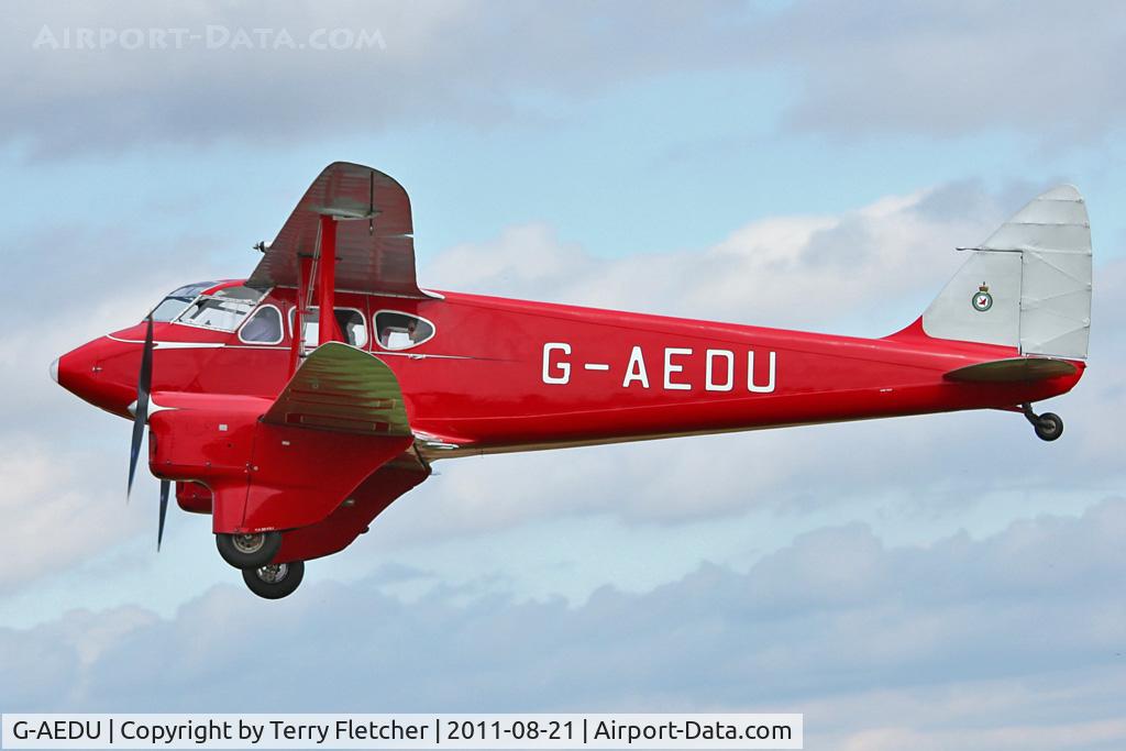 G-AEDU, 1937 De Havilland DH-90A Dragonfly C/N 7526, Participant at the 80th Anniversary De Havilland Moth Club International Rally at Belvoir Castle , United Kingdom