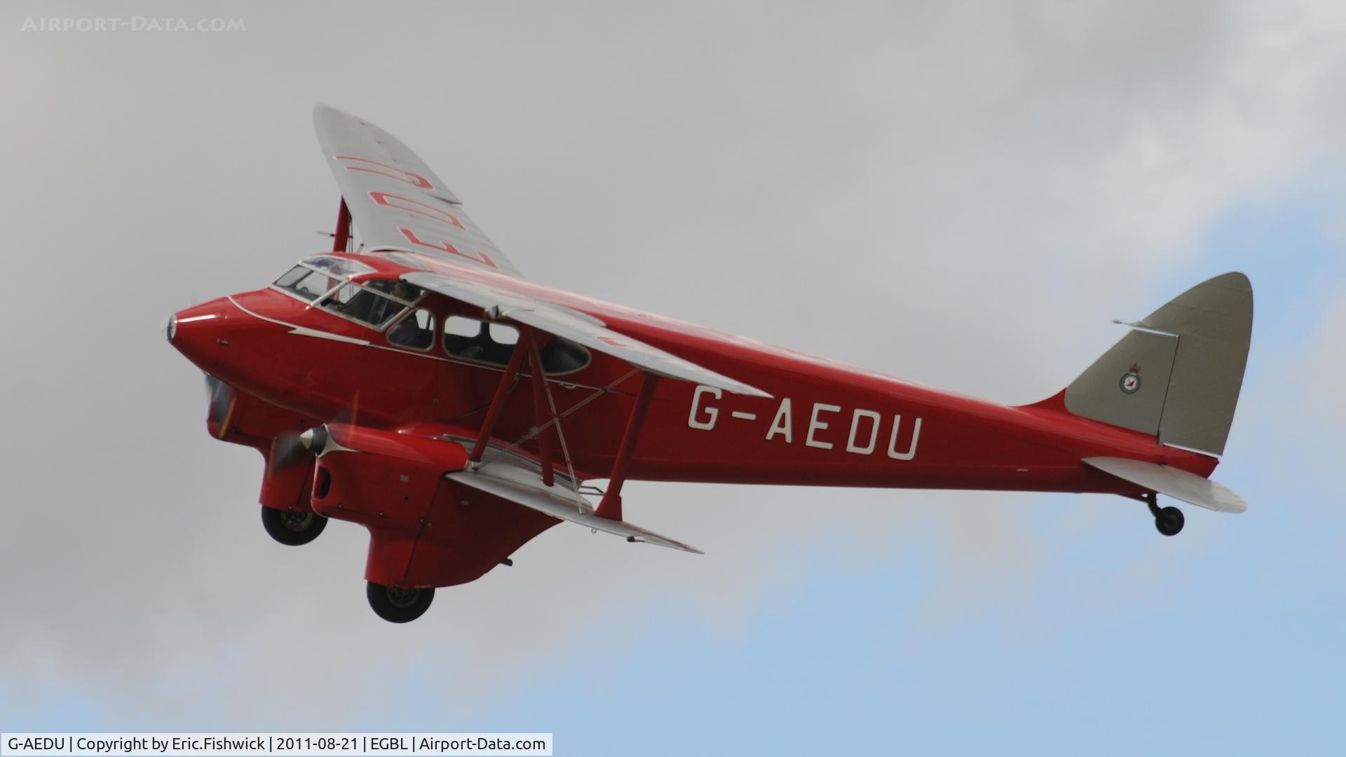 G-AEDU, 1937 De Havilland DH-90A Dragonfly C/N 7526, 41. The de Havilland Moth Club International Moth Rally, celebrating the 80th anniversary of the DH82 Tiger Moth. Held at Belvoir Castle. A most enjoyable day.
