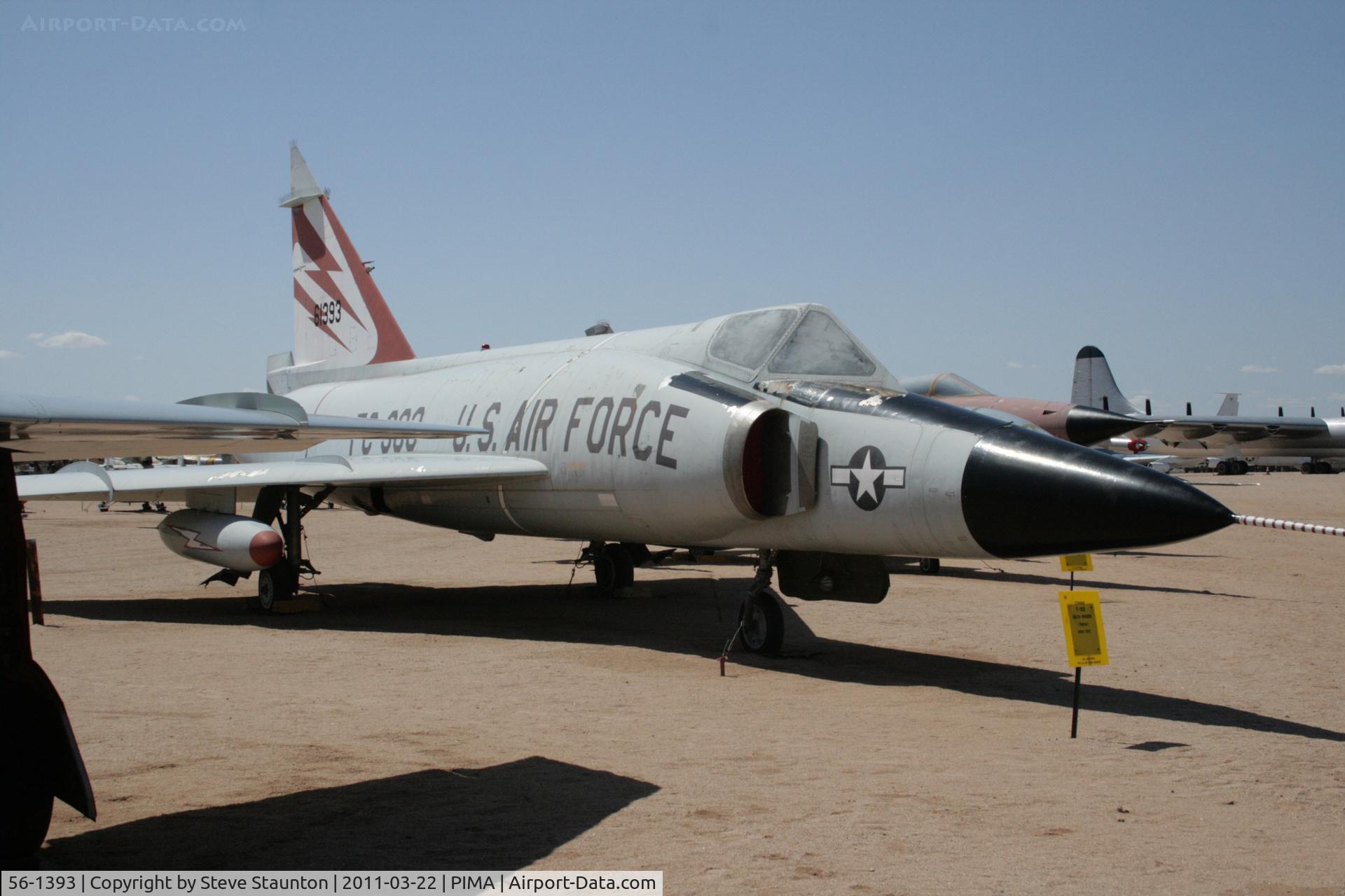56-1393, 1956 Convair F-102A Delta Dagger C/N 8-10-340, Taken at Pima Air and Space Museum, in March 2011 whilst on an Aeroprint Aviation tour