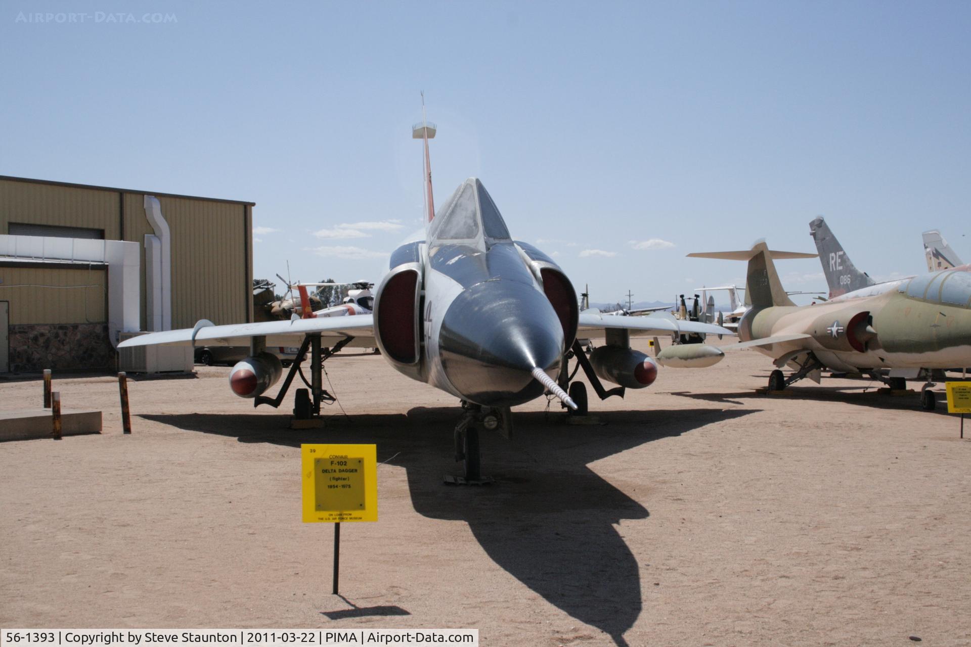 56-1393, 1956 Convair F-102A Delta Dagger C/N 8-10-340, Taken at Pima Air and Space Museum, in March 2011 whilst on an Aeroprint Aviation tour