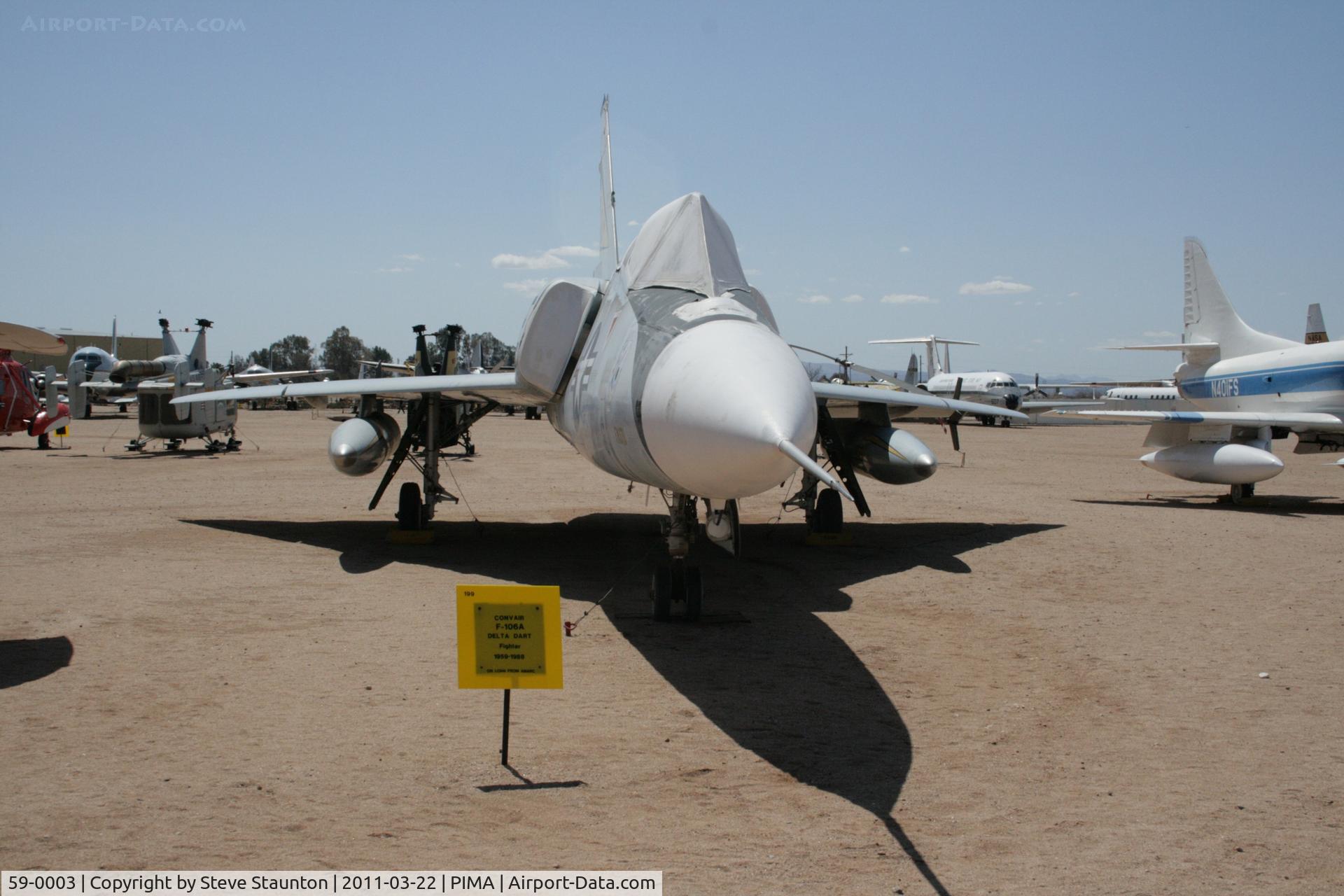 59-0003, 1959 Convair F-106A Delta Dart C/N 8-14-132, Taken at Pima Air and Space Museum, in March 2011 whilst on an Aeroprint Aviation tour