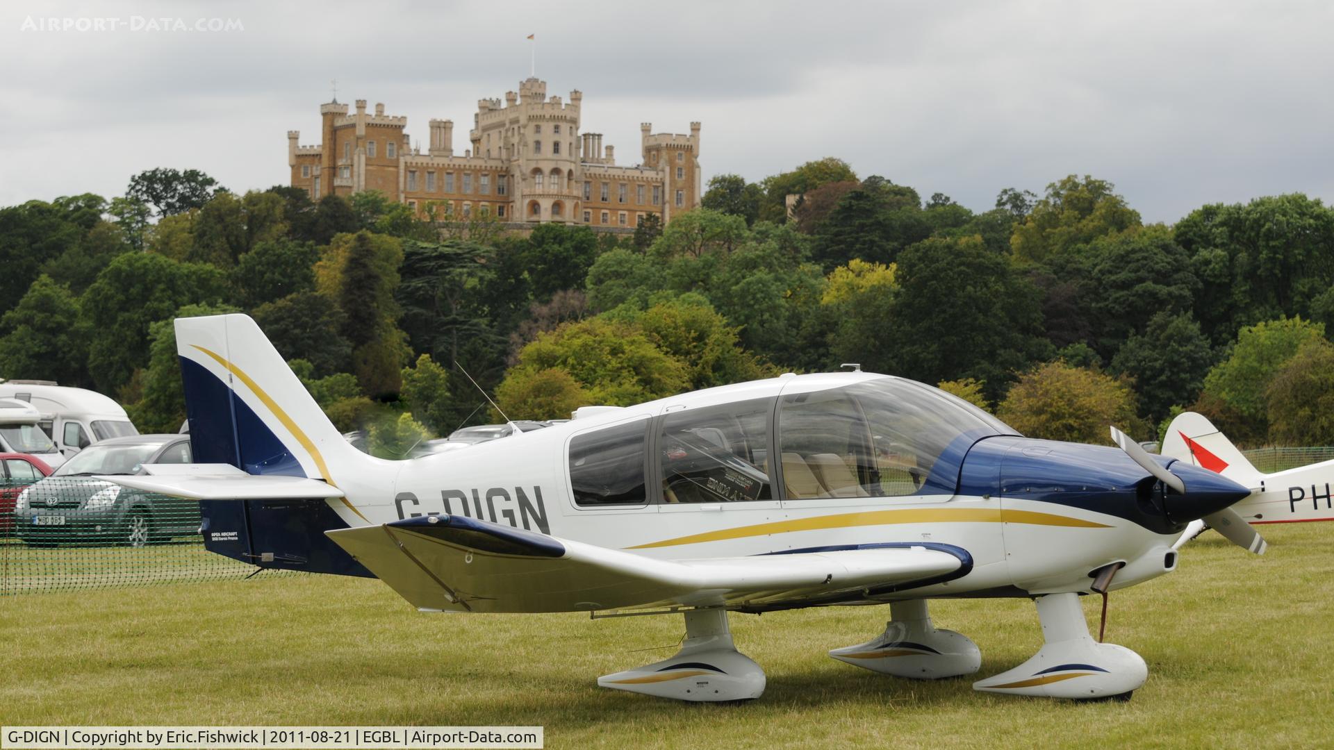 G-DIGN, 2008 Robin DR-400-180 Regent Regent C/N 2651, The de Havilland Moth Club International Moth Rally, celebrating the 80th anniversary of the DH82 Tiger Moth. Held at Belvoir Castle. A most enjoyable day.