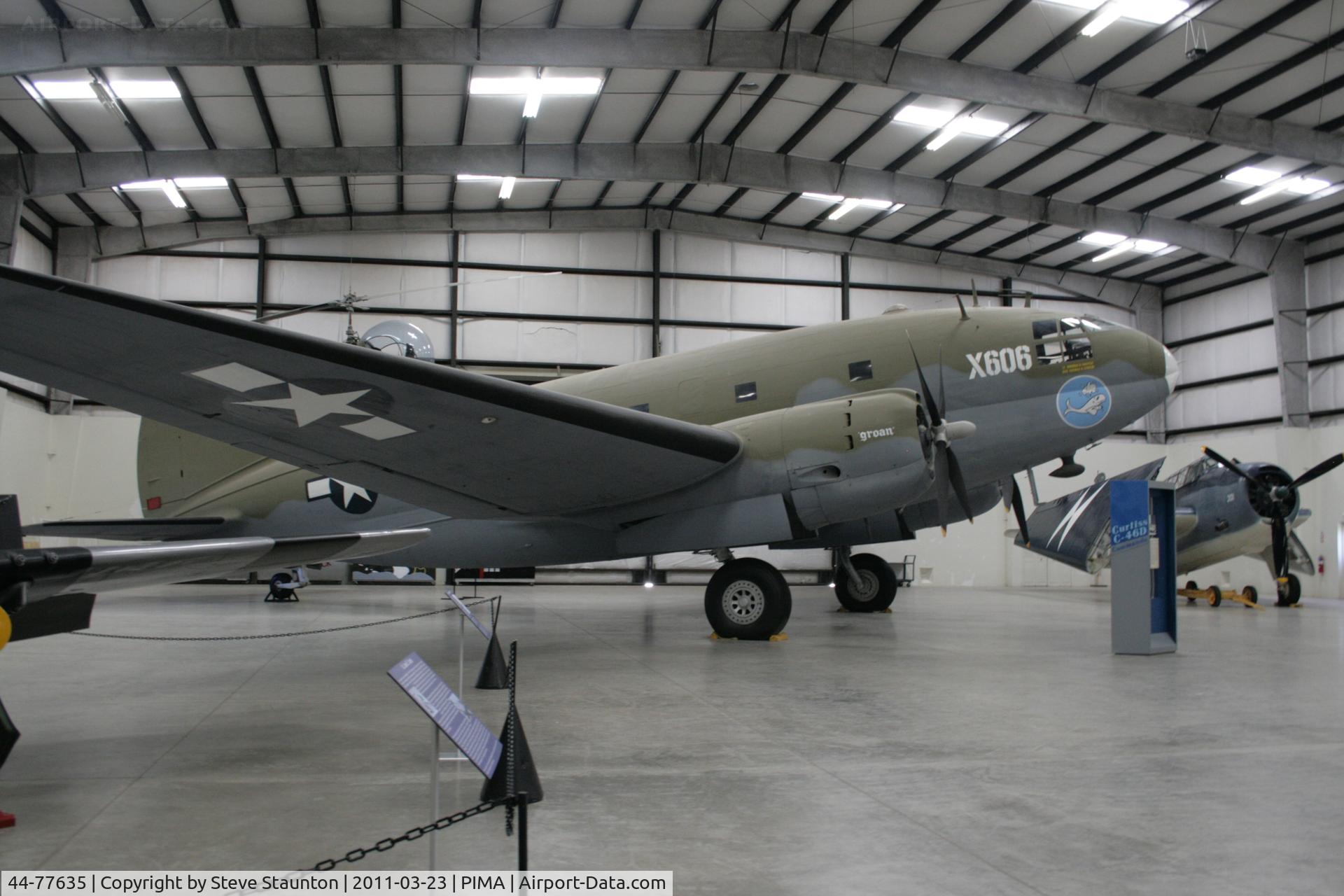 44-77635, 1944 Curtiss C-46D Commando C/N 33031, Taken at Pima Air and Space Museum, in March 2011 whilst on an Aeroprint Aviation tour