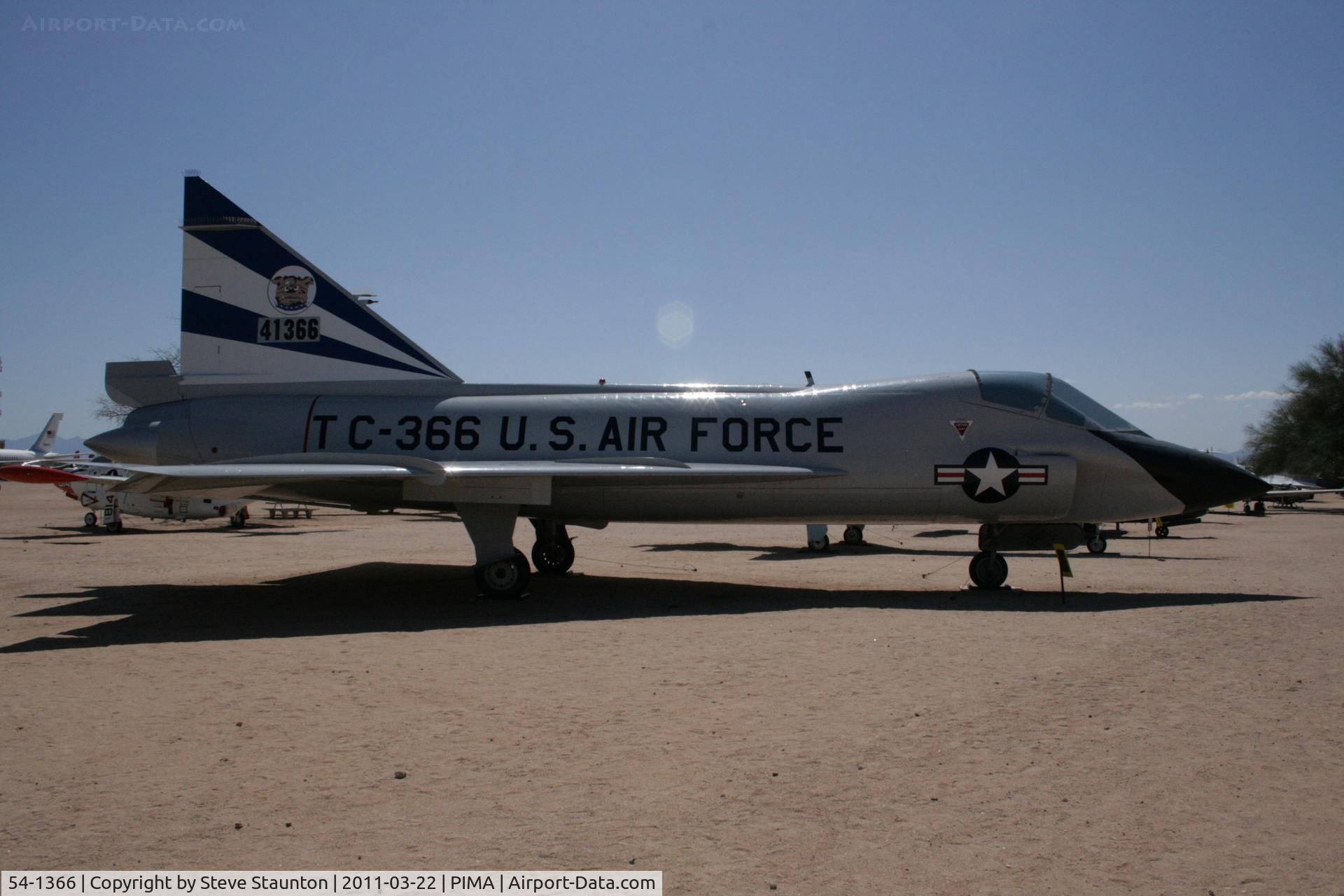 54-1366, 1954 Convair TF-102A Delta Dagger C/N Not found 54-1366, Taken at Pima Air and Space Museum, in March 2011 whilst on an Aeroprint Aviation tour