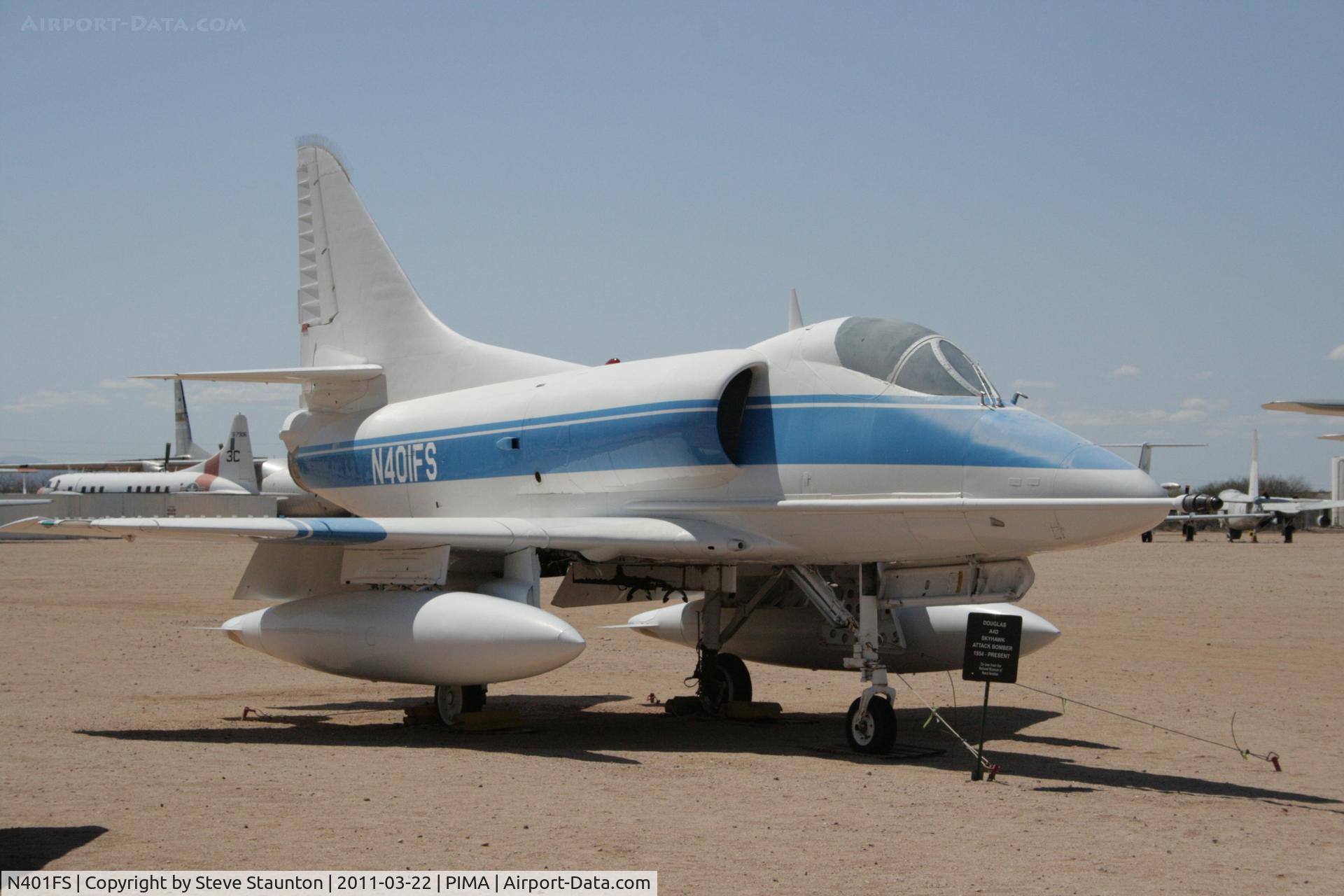 N401FS, 1959 Douglas A-4C Skyhawk C/N 12764, Taken at Pima Air and Space Museum, in March 2011 whilst on an Aeroprint Aviation tour