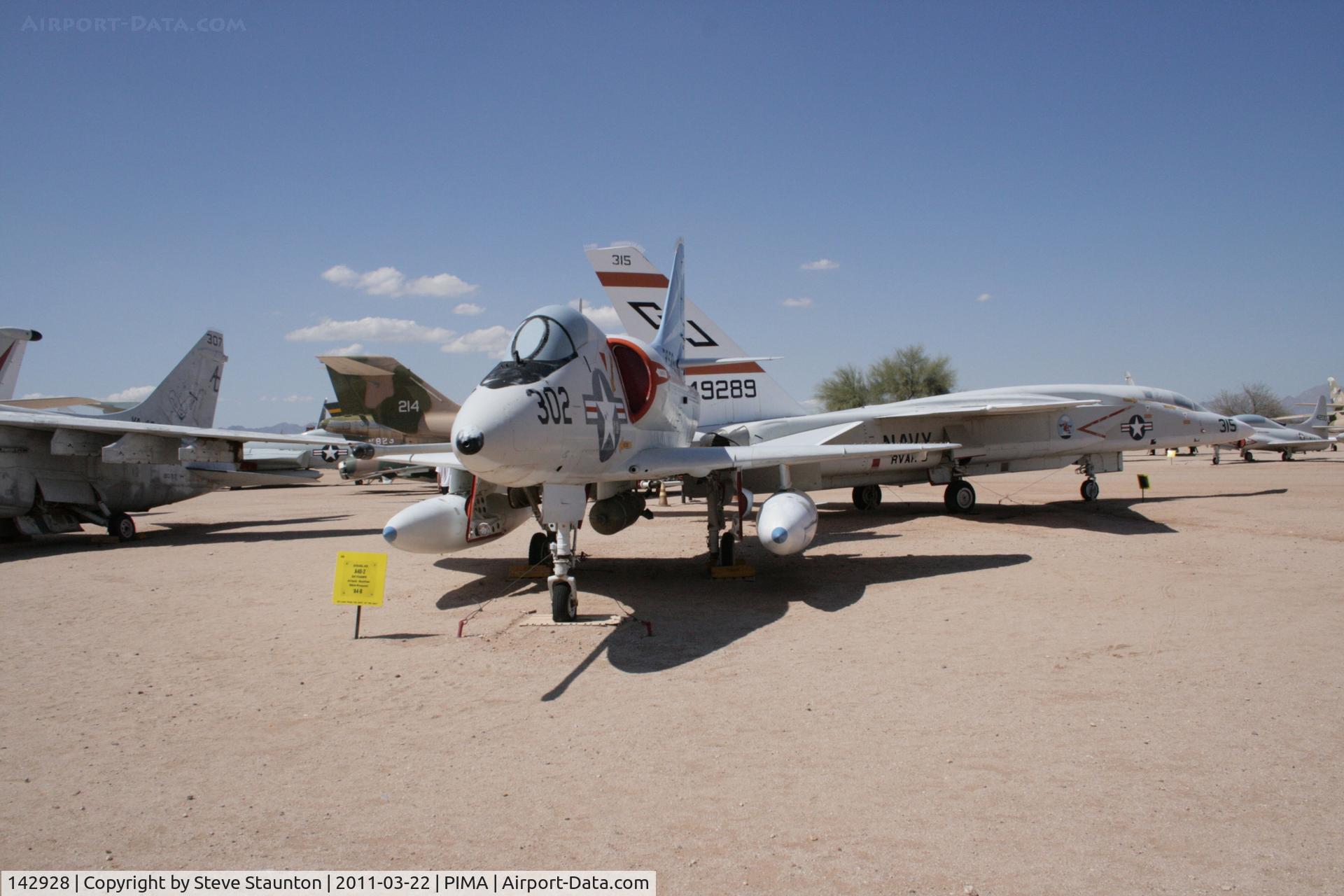 142928, Douglas A-4B Skyhawk C/N 11990, Taken at Pima Air and Space Museum, in March 2011 whilst on an Aeroprint Aviation tour