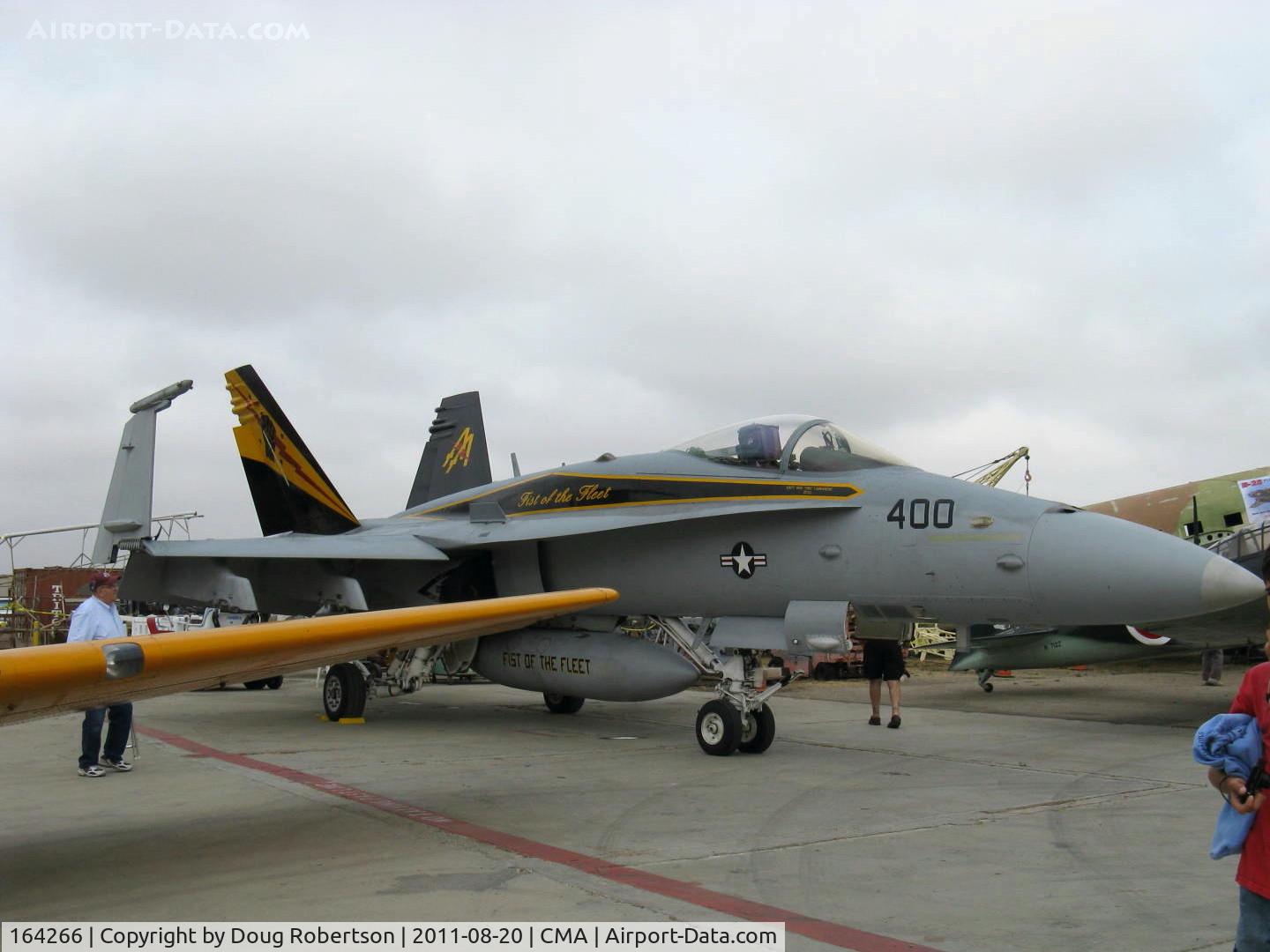 164266, 1991 McDonnell Douglas F/A-18C Hornet C/N 1029/C245, McDonnell Douglas F/A-18C HORNET, 'Fist of the Fleet', two General Electric F404-GE-402 Turbofans, 11,000 lb thrust each, 17,750 lbs thrust each with afterburner, single place