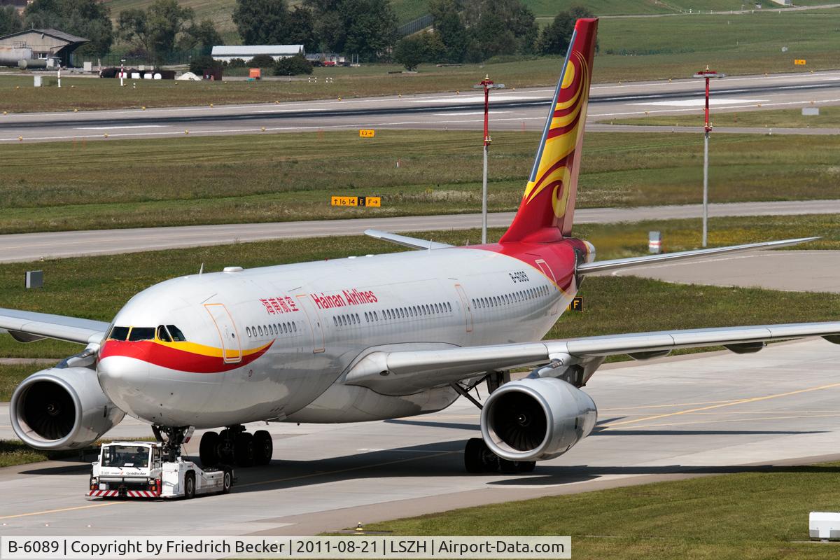 B-6089, 2008 Airbus A330-243 C/N 919, being towed to the Gate