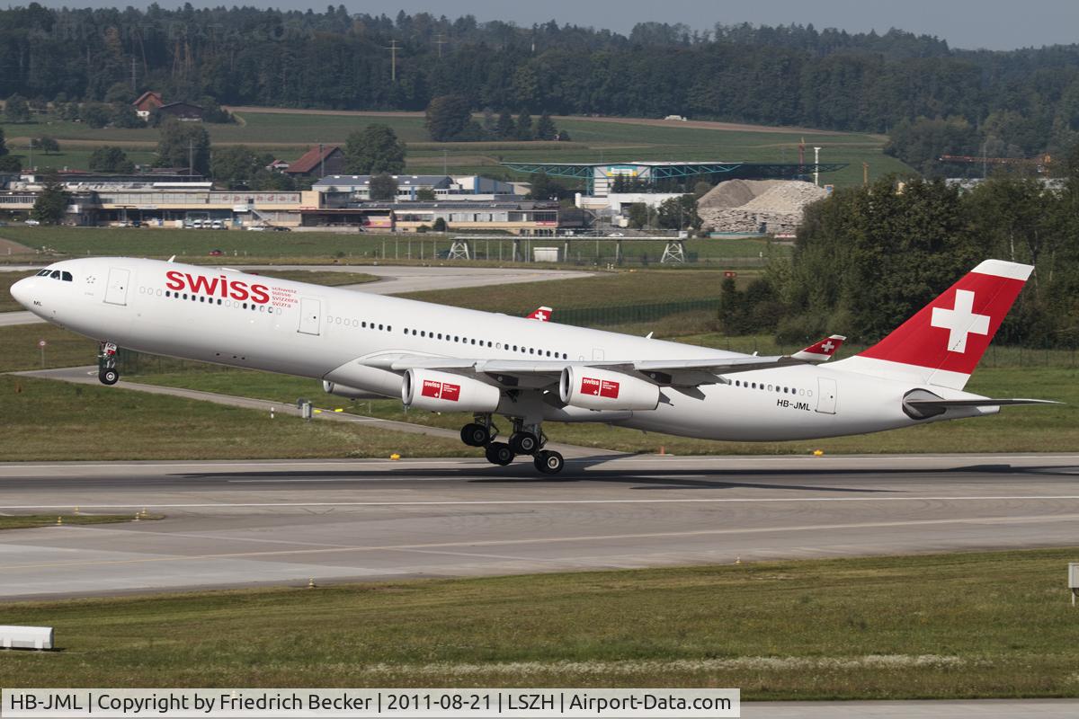 HB-JML, 1999 Airbus A340-313 C/N 263, lift off RW16