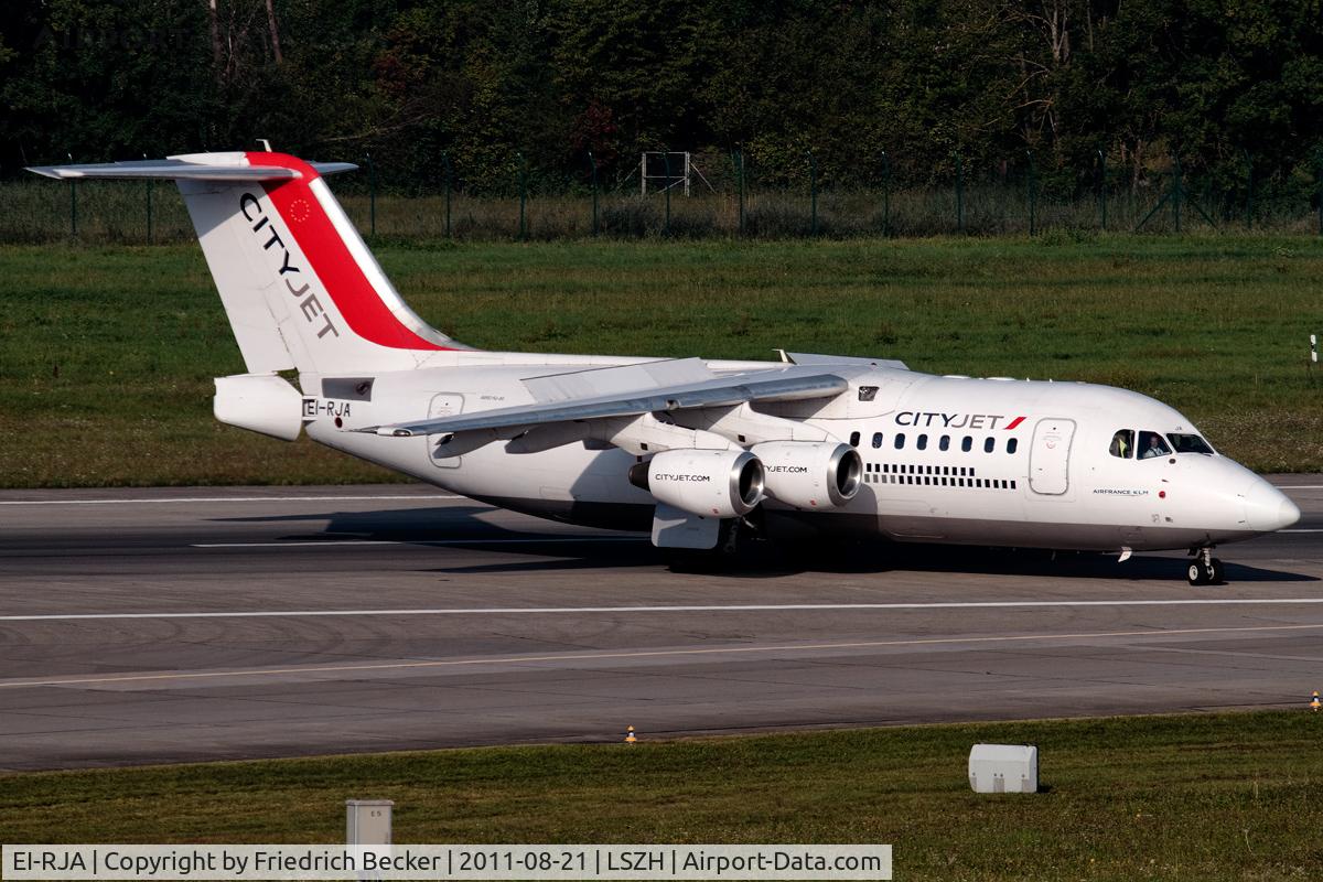 EI-RJA, 1998 British Aerospace Avro 146-RJ85A C/N E2329, vacating runway 34