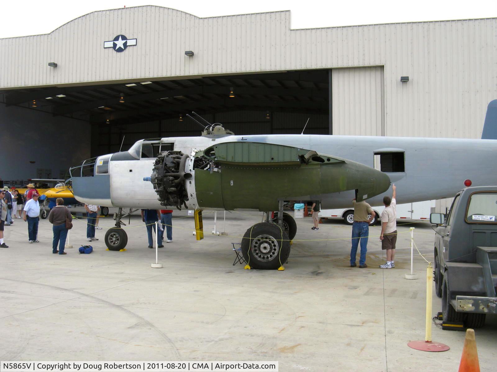 N5865V, 1945 North American B-25J Mitchell Mitchell C/N 108-34263, 1945 North American (B-25-J) PBJ-1J MITCHELL 'Semper Fi', two Wright R-2600-9 14 cylinder radials 1,700 Hp each, Limited class in Restoration