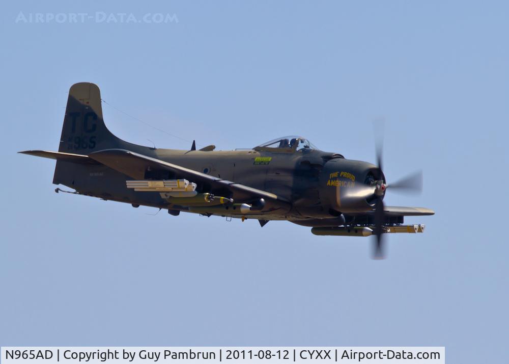 N965AD, 1952 Douglas A-1D Skyraider (AD-4NA) C/N 7765, Performing at the 2011 Abbotsford,BC airshow