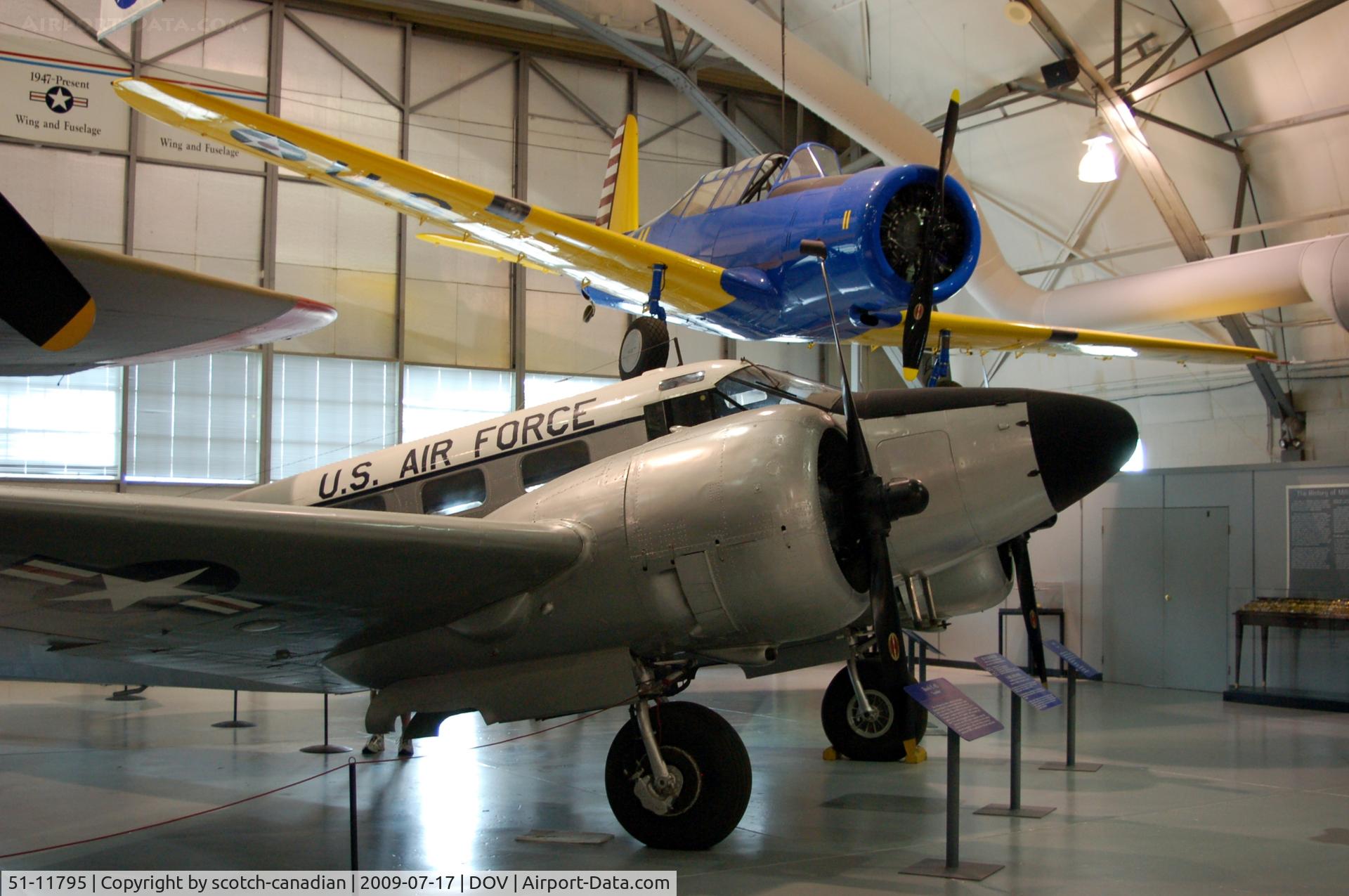 51-11795, 1942 Beech C-45G Expeditor (AT-11) C/N 3603/AF-352, 1942 Beech C-45G Expeditor and Boeing-Stearman PT-17 Kadet at the Air Mobility Command Museum, Dover AFB, DE