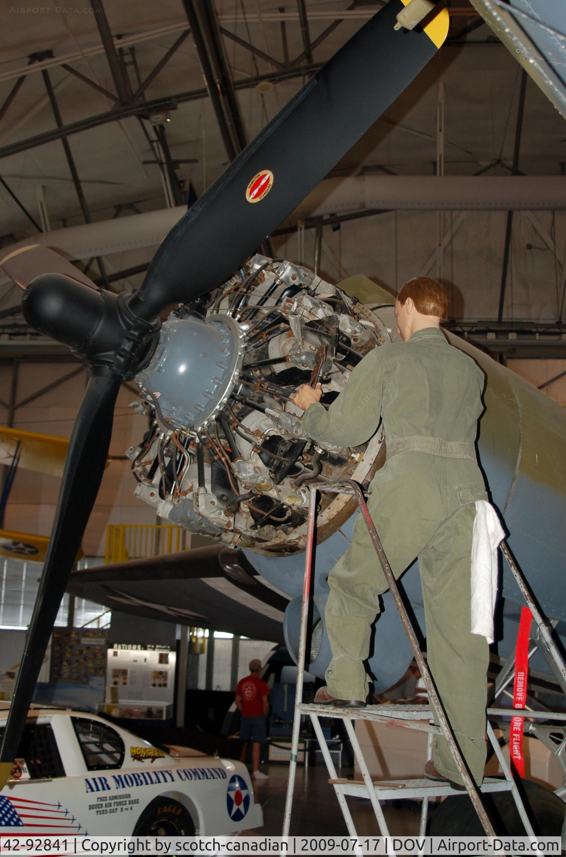 42-92841, 1941 Douglas C-47A Skytrain C/N 12686, 1941 Douglas C-47A Skytrain Engine Change at the Air Mobility Command Museum, Dover AFB, DE