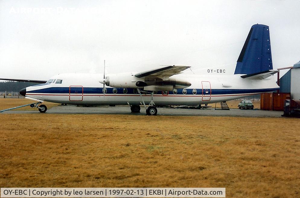OY-EBC, 1985 Fokker F-27-200 Friendship C/N 10675, Billund Denmark 13.2.97