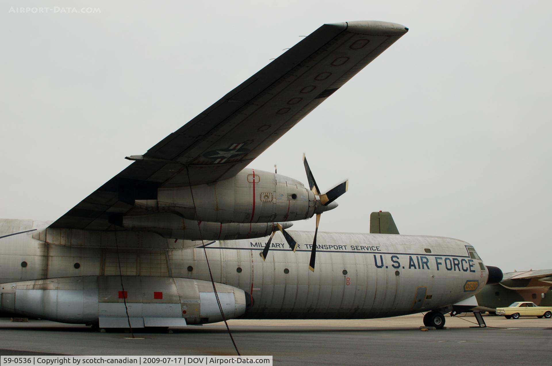 59-0536, 1961 Douglas C-133B-DL Cargomaster C/N 45587, 1959 Douglas C-133B-DL Cargomaster at the Air Mobility Command Museum, Dover AFB, DE