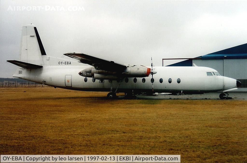 OY-EBA, 1967 Fairchild Hiller FH-227B C/N 529, Billund Denmark 13.2.97