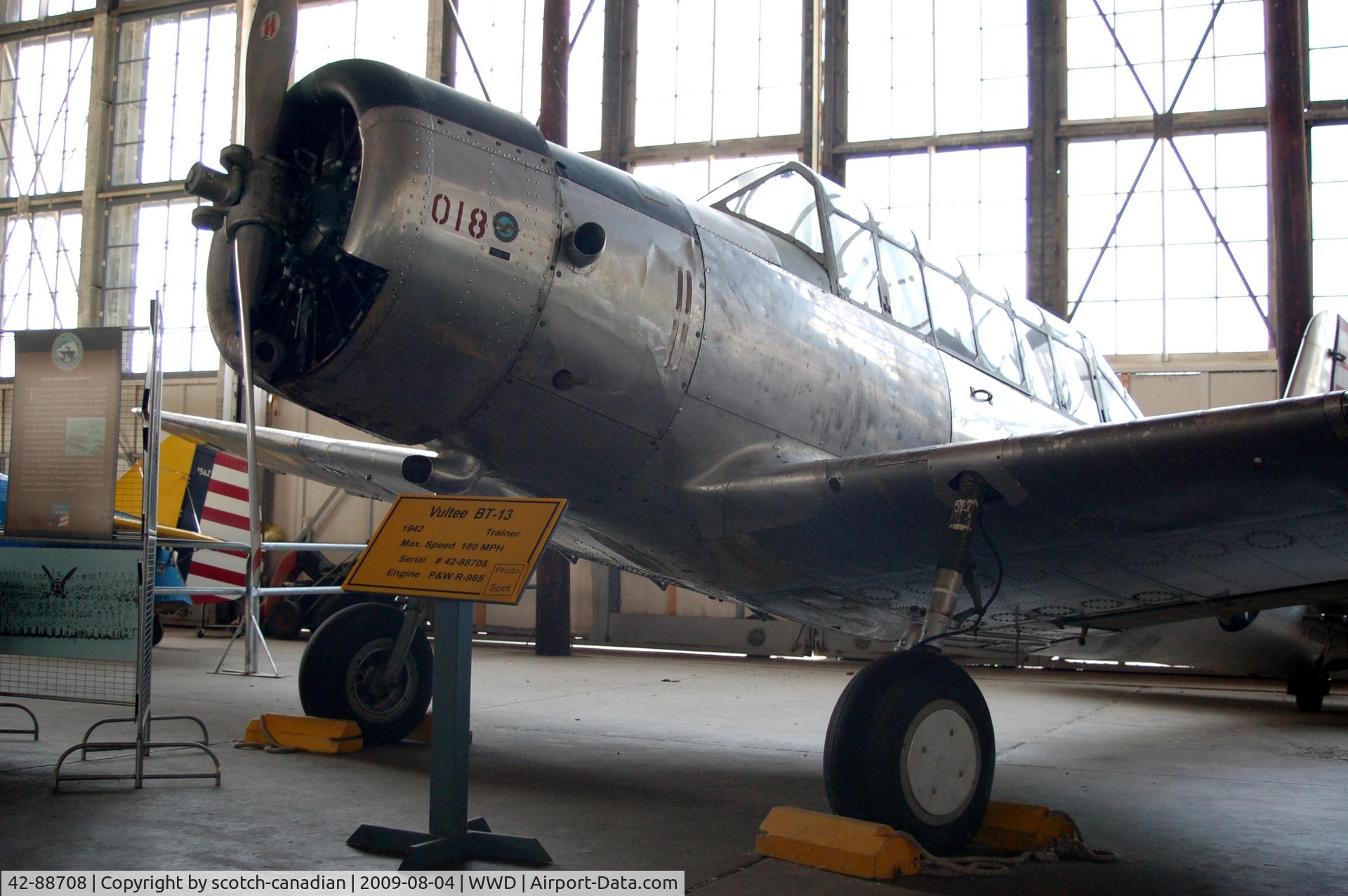 42-88708, Vultee BT-13 Valiant C/N Not found, Vultee BT-13 at the Naval Air Station Wildwood Aviation Museum, Cape May County Airport, Wildwood, NJ