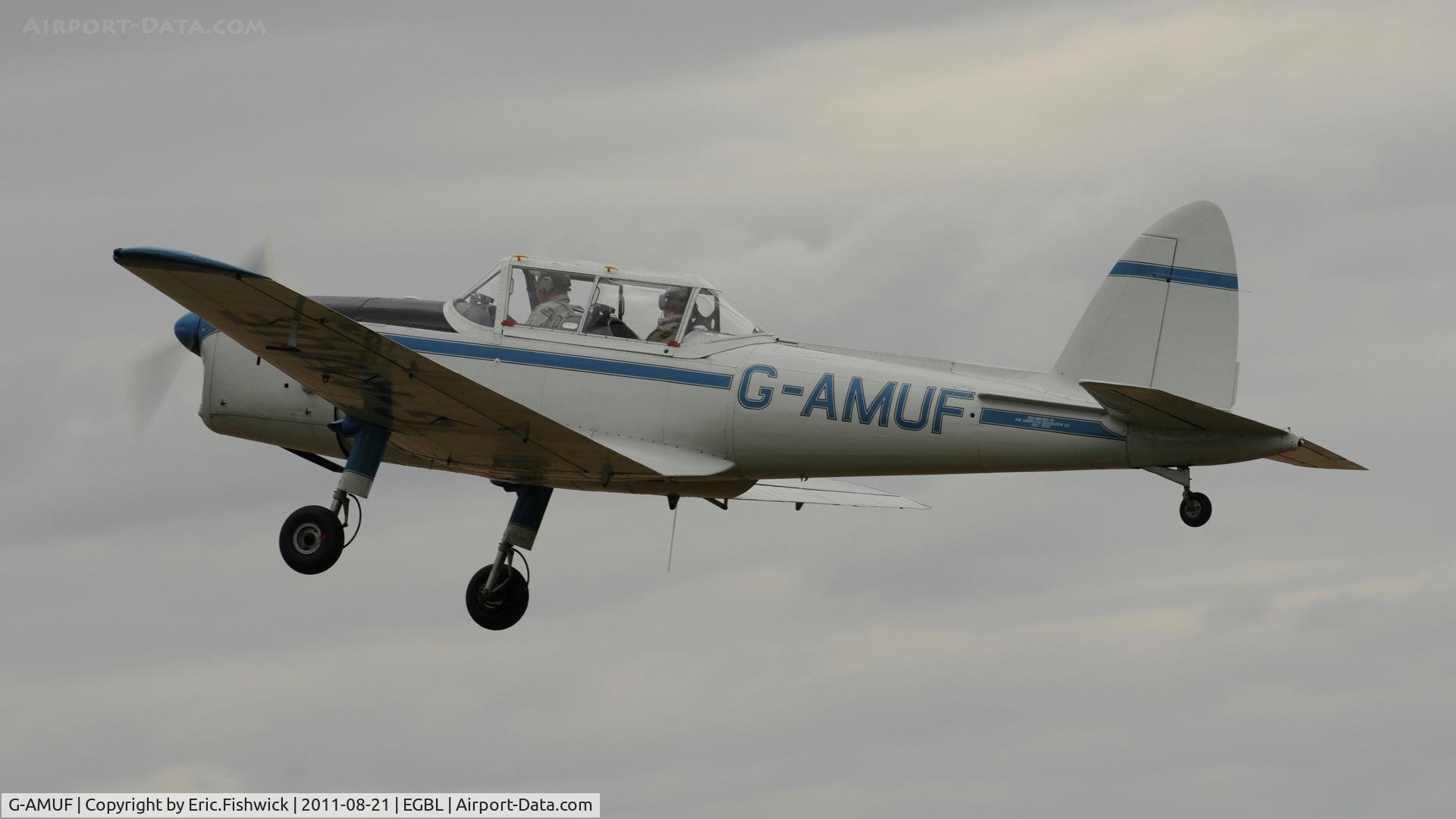 G-AMUF, 1952 De Havilland DHC-1 Chipmunk 21 C/N C1/0832, 41. G-AMUF departing The de Havilland Moth Club International Moth Rally, celebrating the 80th anniversary of the DH82 Tiger Moth. Held at Belvoir Castle. A most enjoyable day.