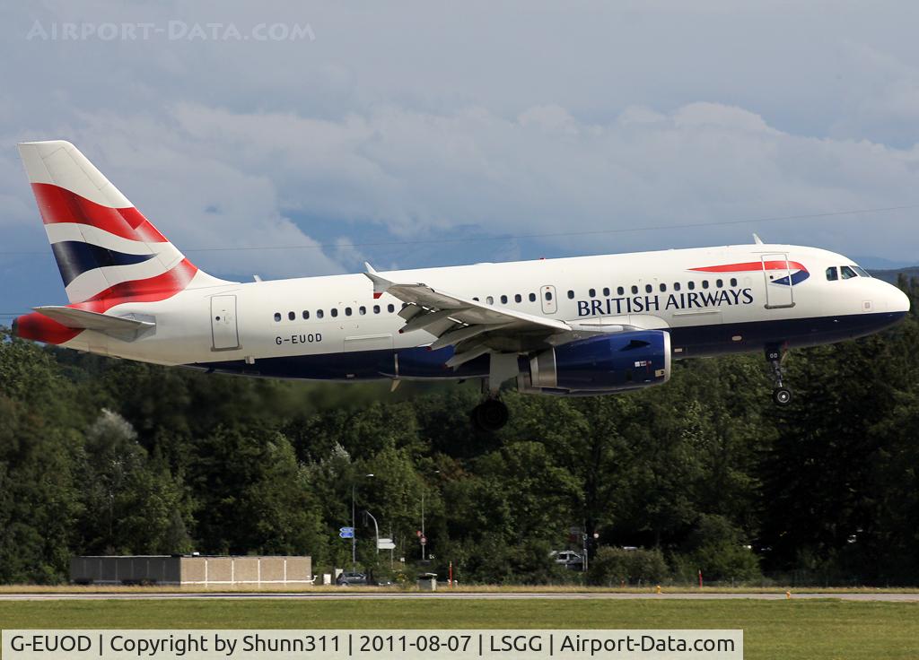 G-EUOD, 2001 Airbus A319-131 C/N 1558, Landing rwy 23