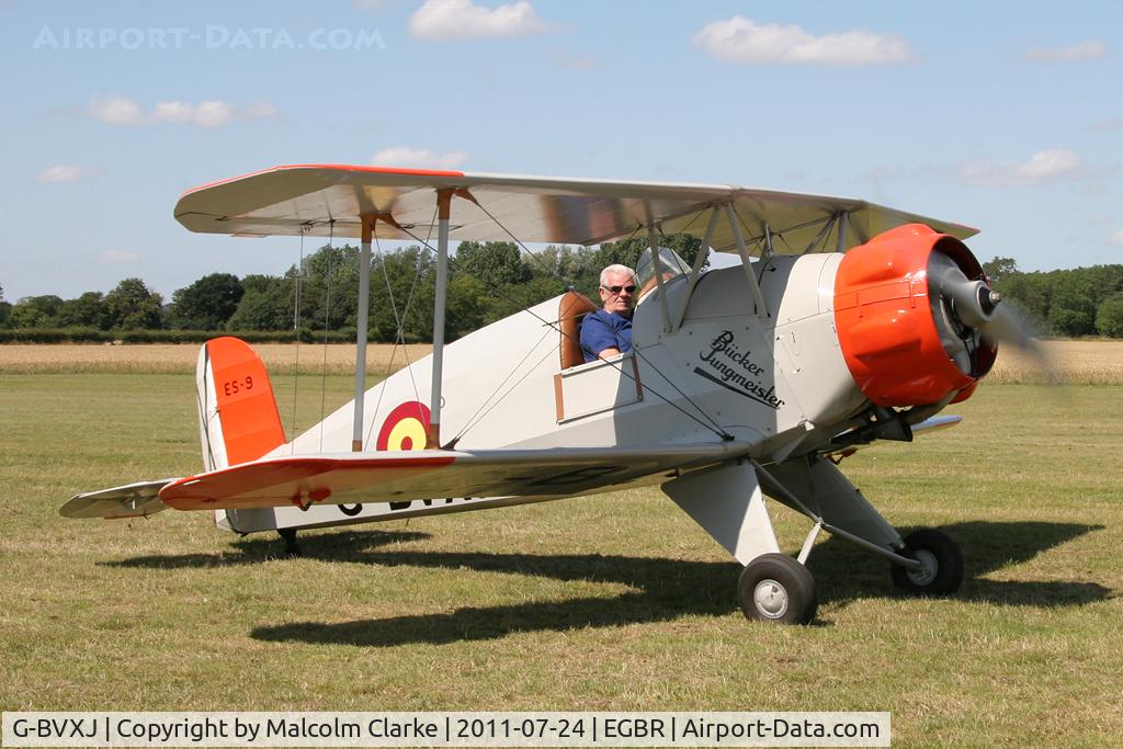 G-BVXJ, 1937 Bucker Bu-133C Jungmeister C/N E-19, Casa 1-133C Jungmeister at Breighton Airfield's Wings & Wheels Weekend, July 2011.
