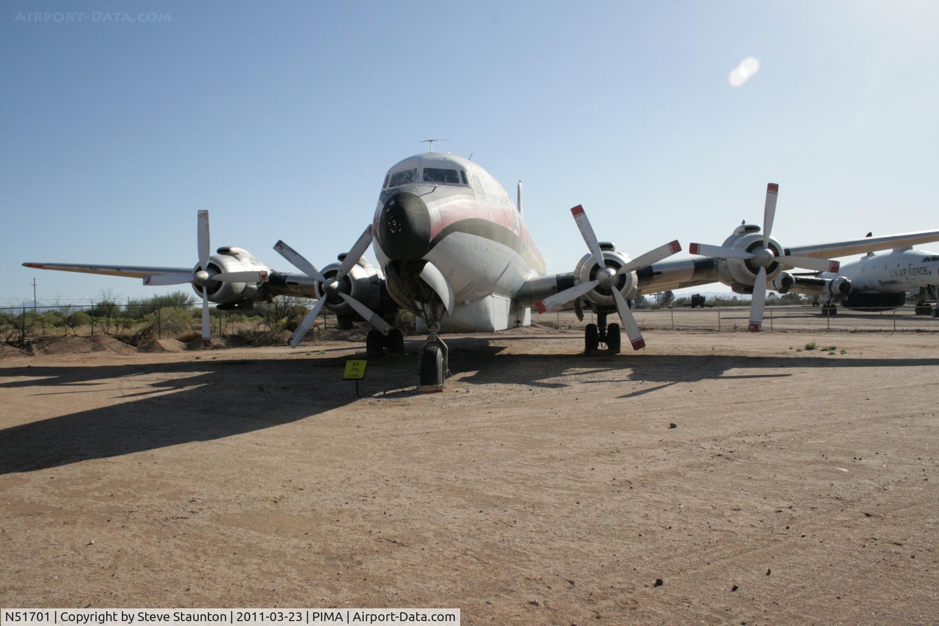 N51701, 1957 Douglas DC-7B C/N 44701, Taken at Pima Air and Space Museum, in March 2011 whilst on an Aeroprint Aviation tour