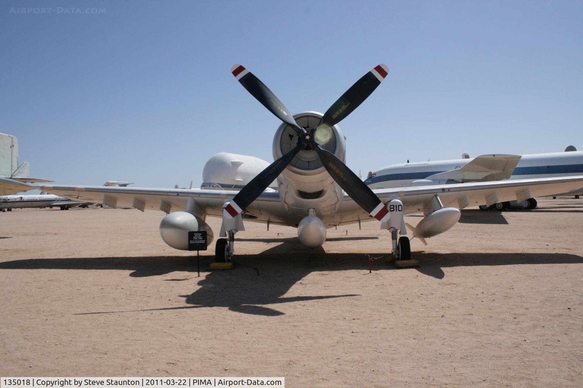 135018, Douglas EA-1F Skyraider C/N 10095, Taken at Pima Air and Space Museum, in March 2011 whilst on an Aeroprint Aviation tour