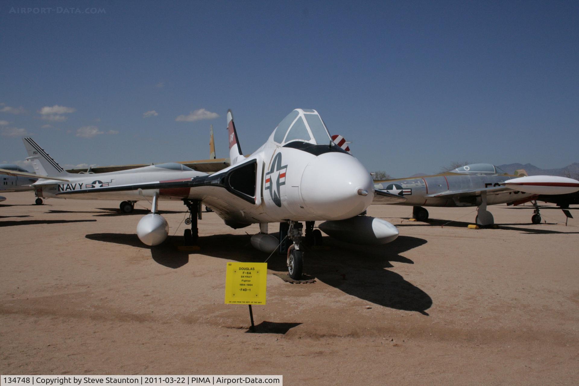 134748, Douglas F-6A Skyray C/N 10342, Taken at Pima Air and Space Museum, in March 2011 whilst on an Aeroprint Aviation tour