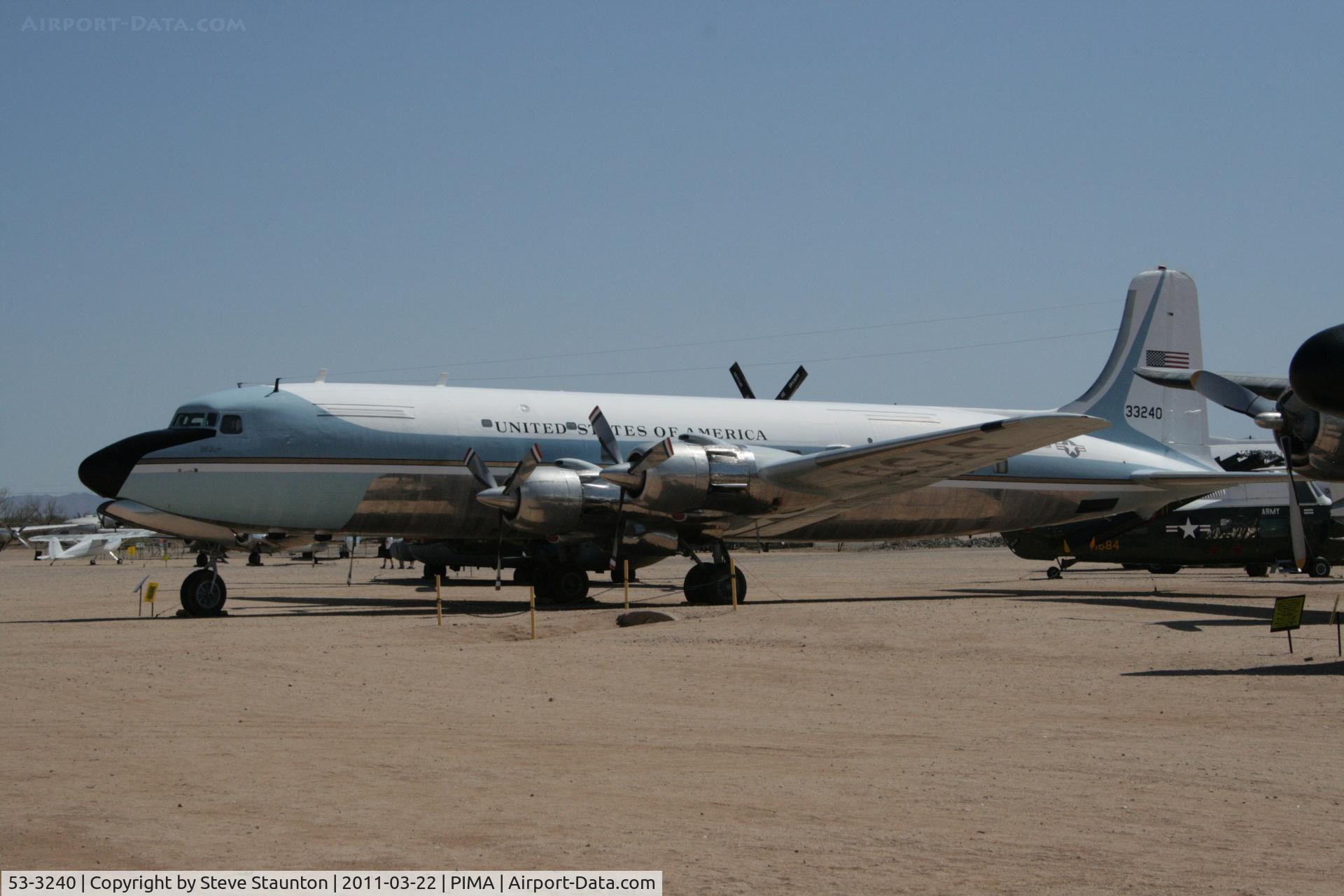 53-3240, 1954 Douglas VC-118A Liftmaster C/N 44611, Taken at Pima Air and Space Museum, in March 2011 whilst on an Aeroprint Aviation tour