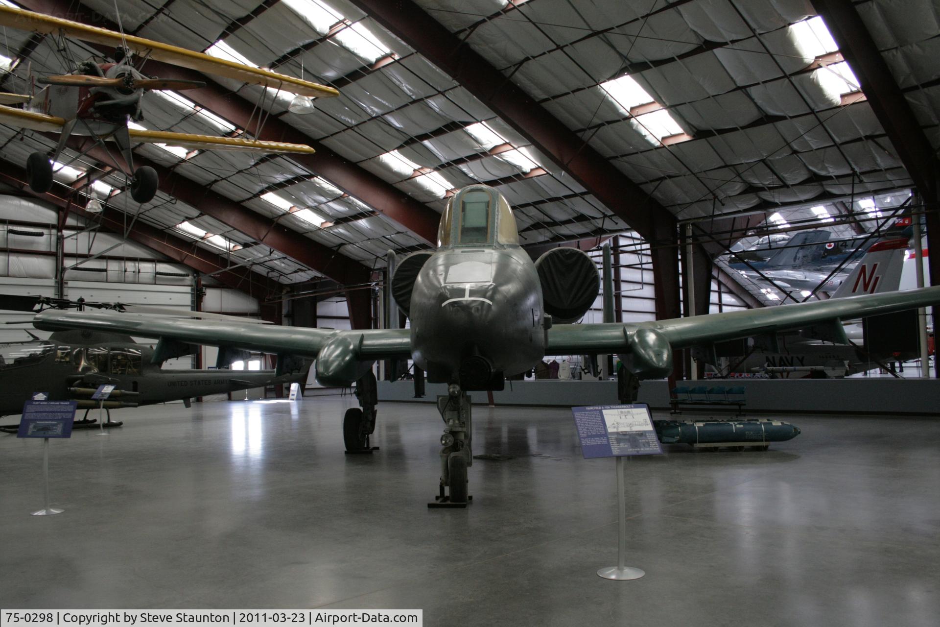 75-0298, 1975 Fairchild Republic A-10A Thunderbolt II C/N A10-0047, Taken at Pima Air and Space Museum, in March 2011 whilst on an Aeroprint Aviation tour