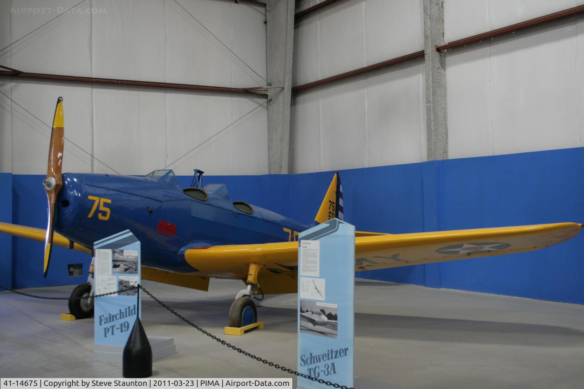41-14675, Fairchild PT-19A C/N Not found 41-14675, Taken at Pima Air and Space Museum, in March 2011 whilst on an Aeroprint Aviation tour