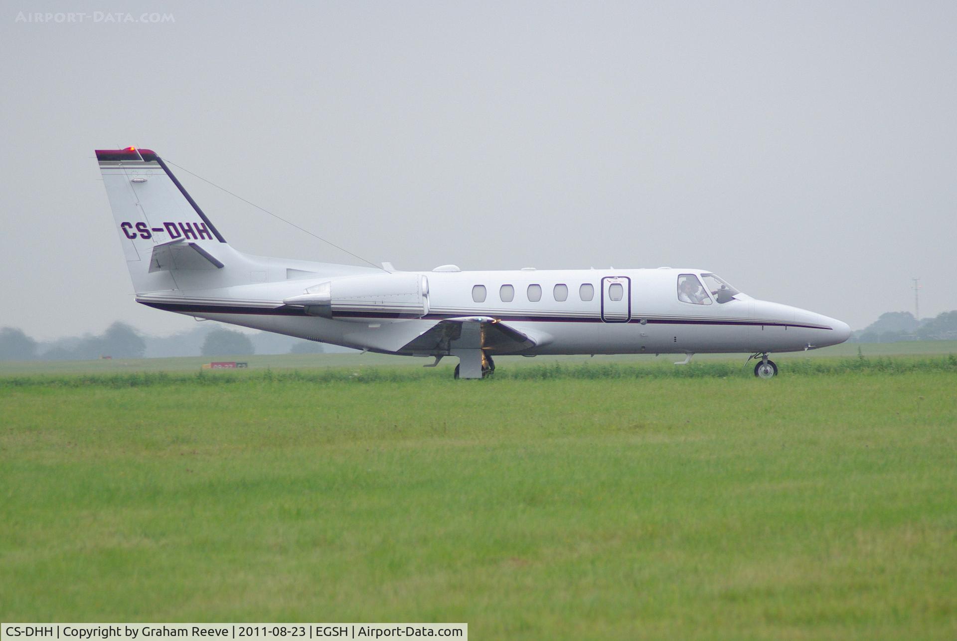 CS-DHH, 2002 Cessna 550 Citation Bravo C/N 550-1043, Just landed.