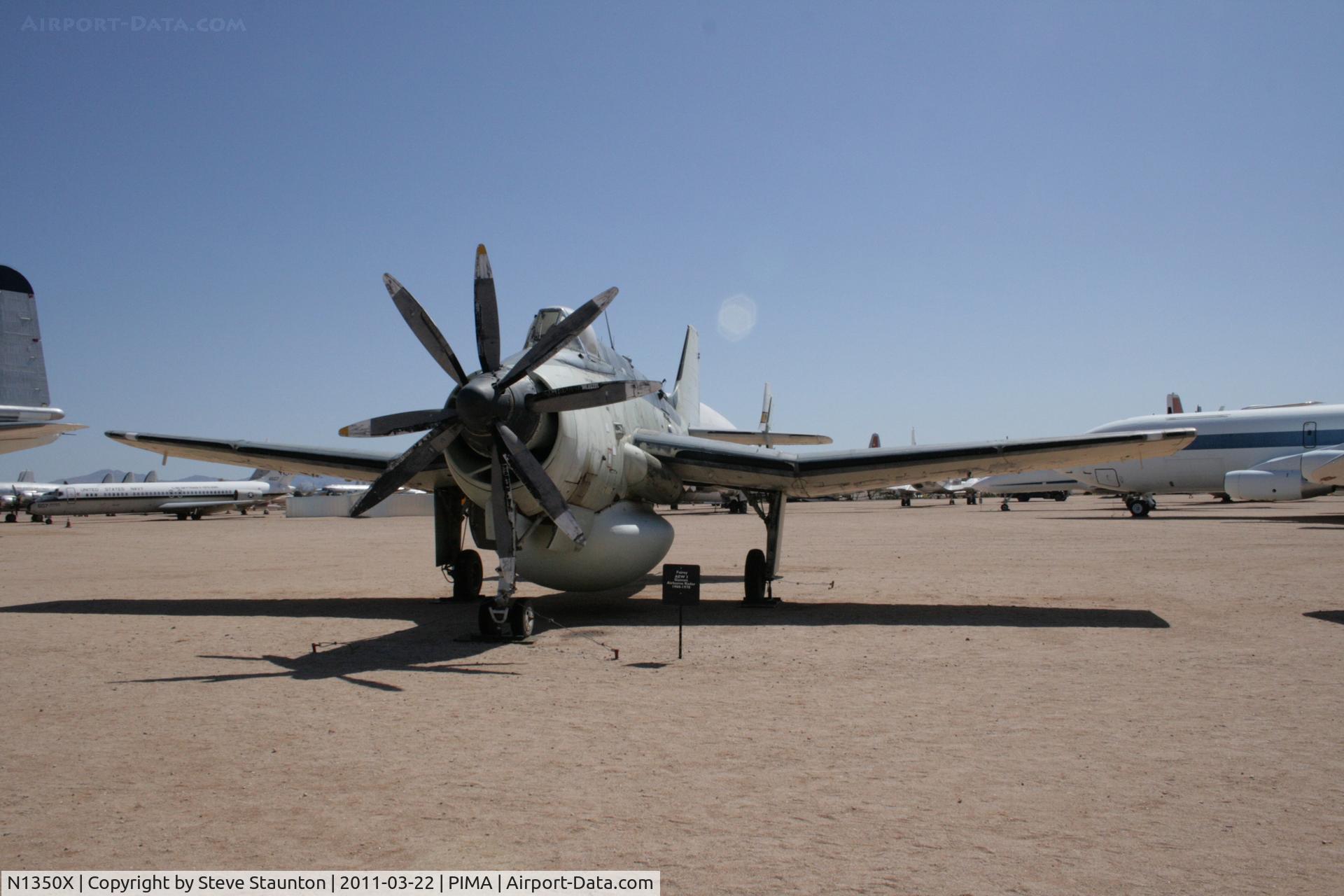 N1350X, 1960 Fairey Gannet AEW.3 C/N F9451, Taken at Pima Air and Space Museum, in March 2011 whilst on an Aeroprint Aviation tour