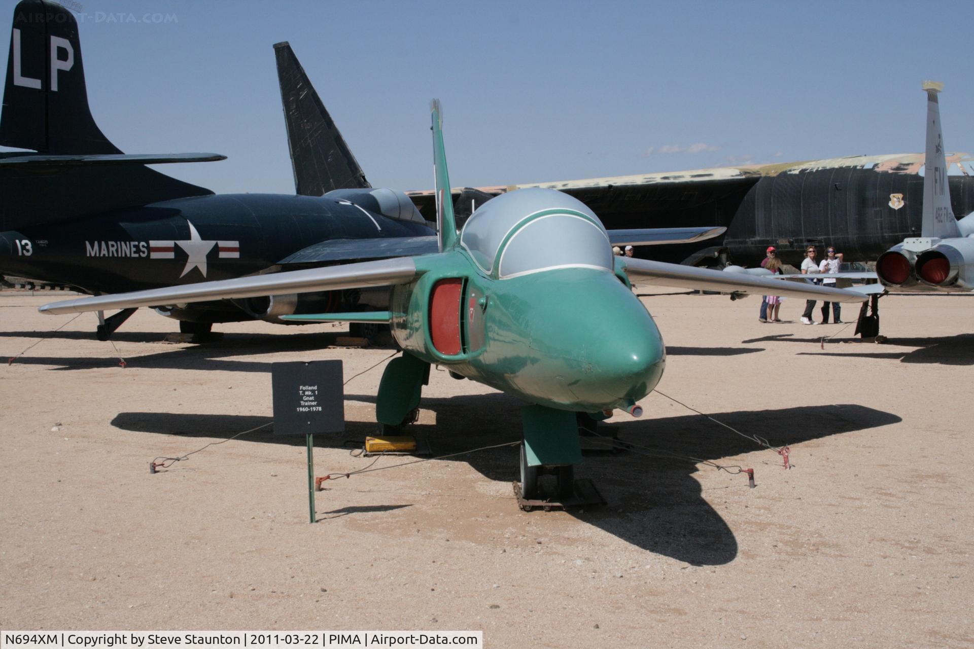 N694XM, 1960 Folland Gnat T.1 C/N FL504, Taken at Pima Air and Space Museum, in March 2011 whilst on an Aeroprint Aviation tour